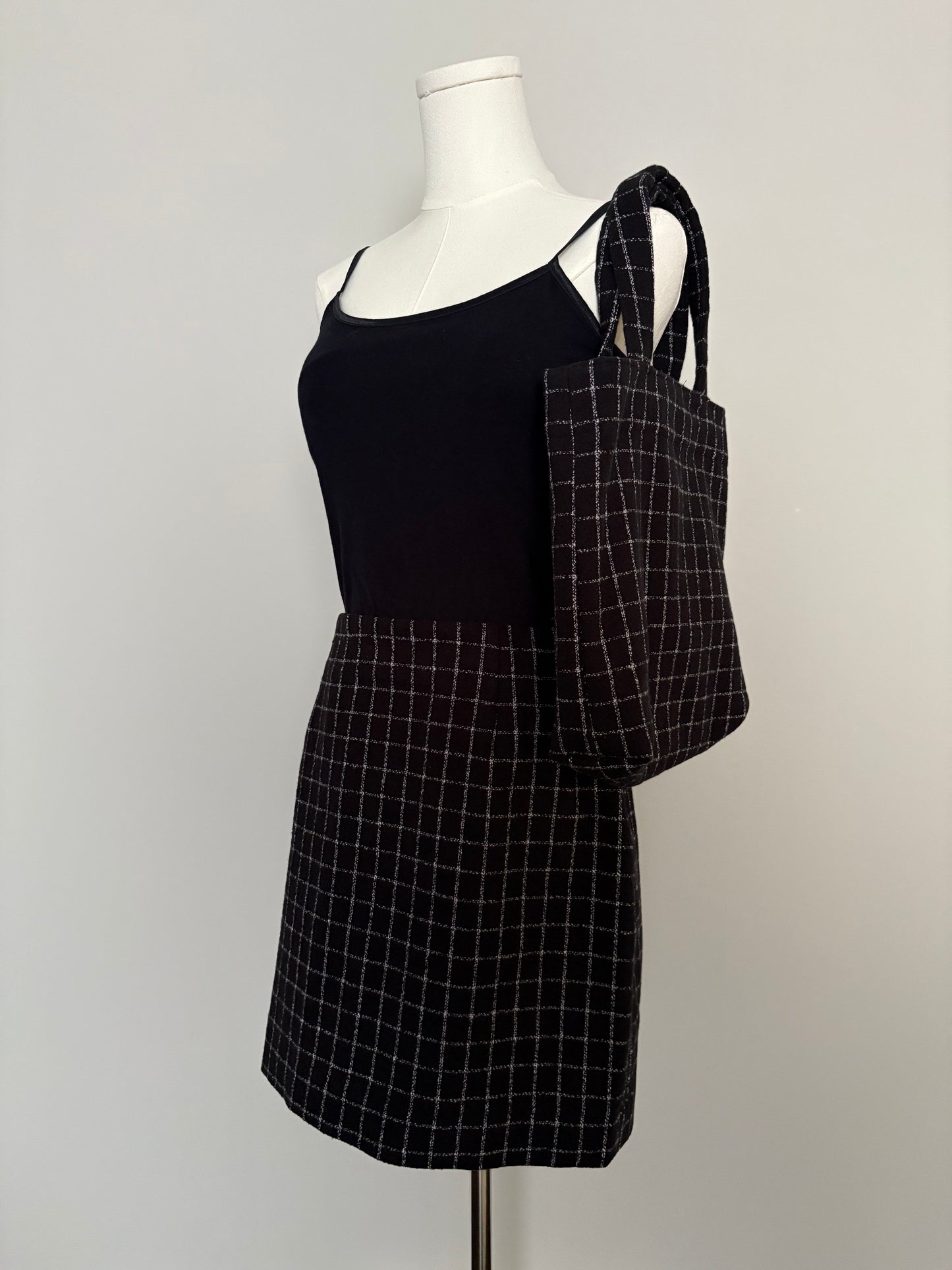 Windowpane Flannel Mini Skirt - Medium