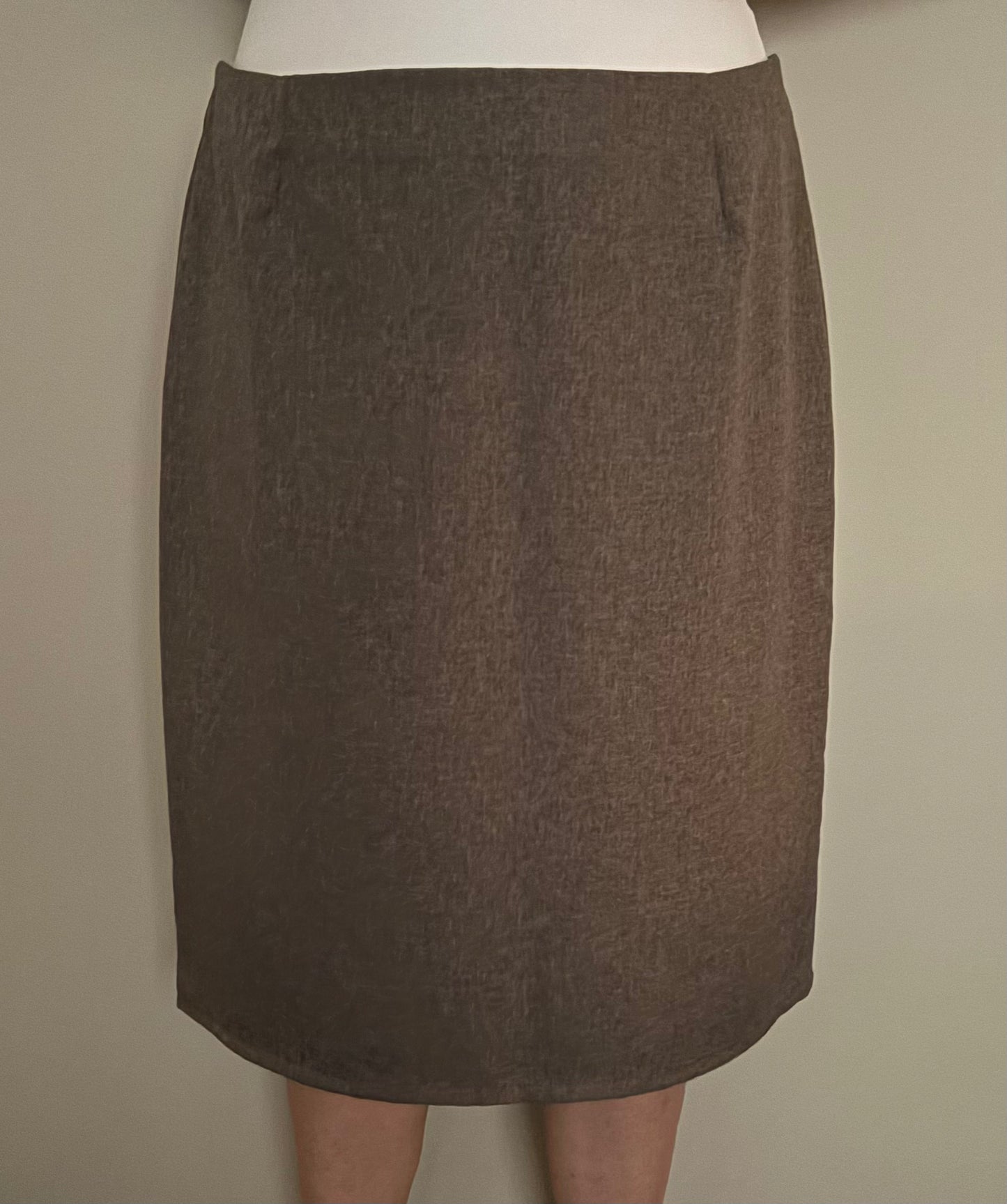 Grey Twill Suiting Knee-Length Pencil Skirt - Extra Large