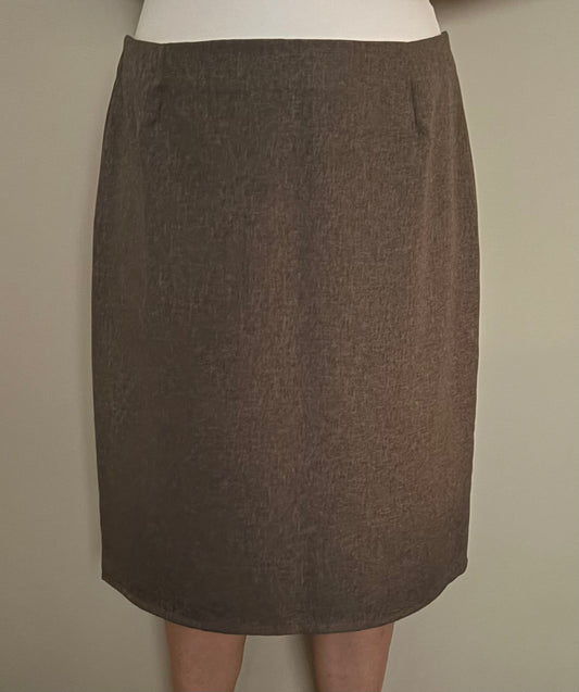 Grey Twill Suiting Knee-Length Pencil Skirt - Extra Large