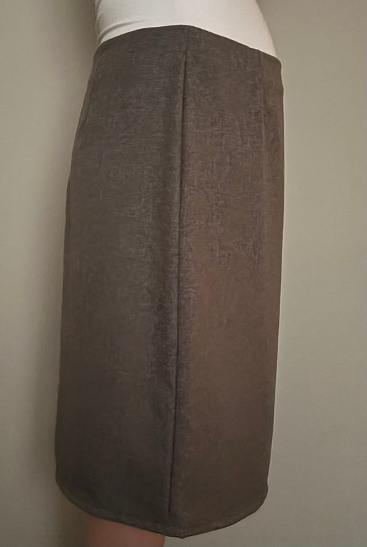 Grey Twill Suiting Knee-Length Pencil Skirt - Extra Large