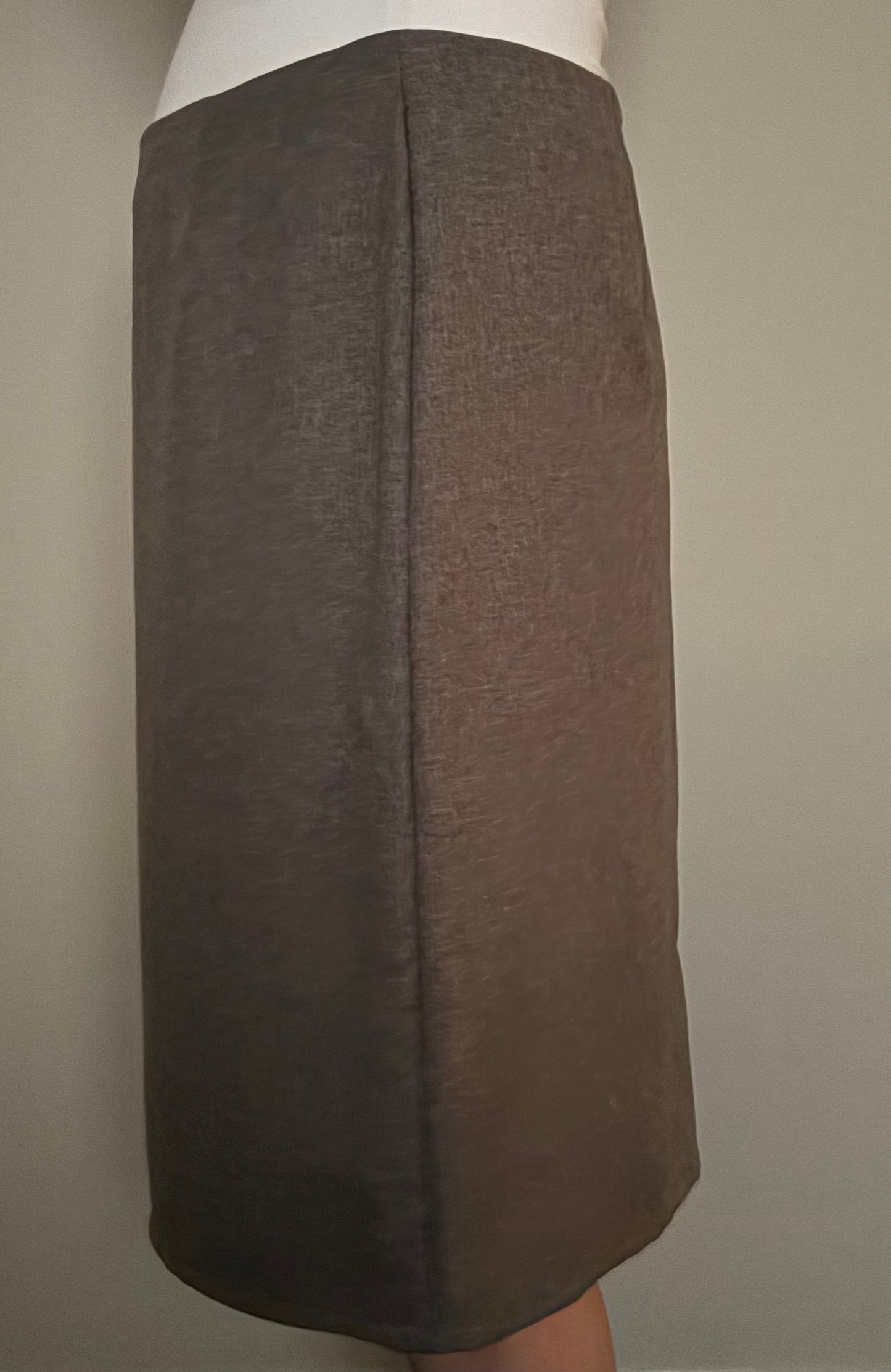 Grey Twill Suiting Knee-Length Pencil Skirt - Extra Large