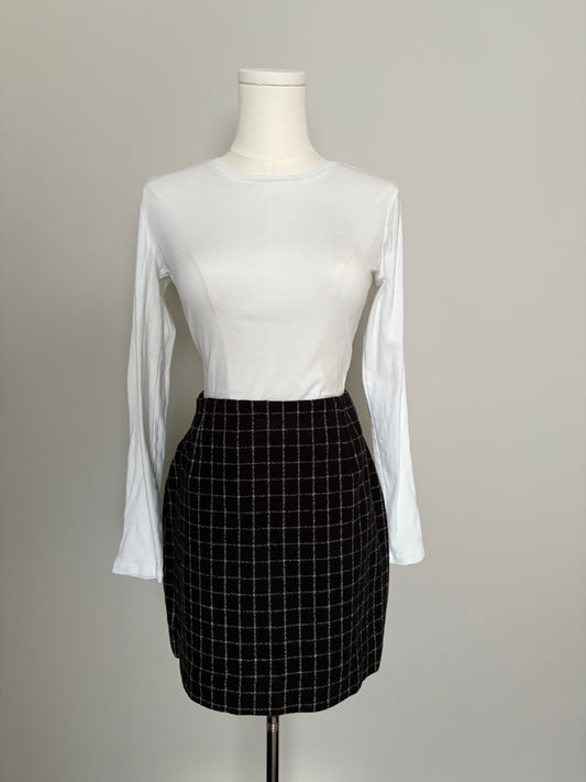 Windowpane Flannel Mini Skirt - Medium