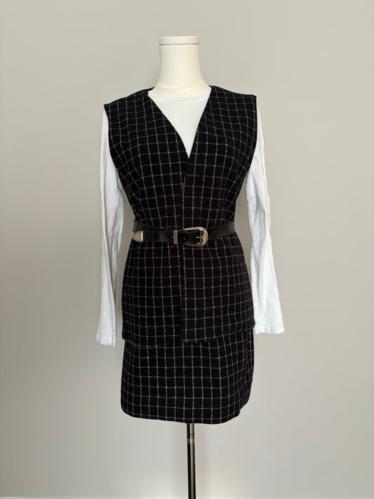 Windowpane Flannel Mini Skirt - Medium