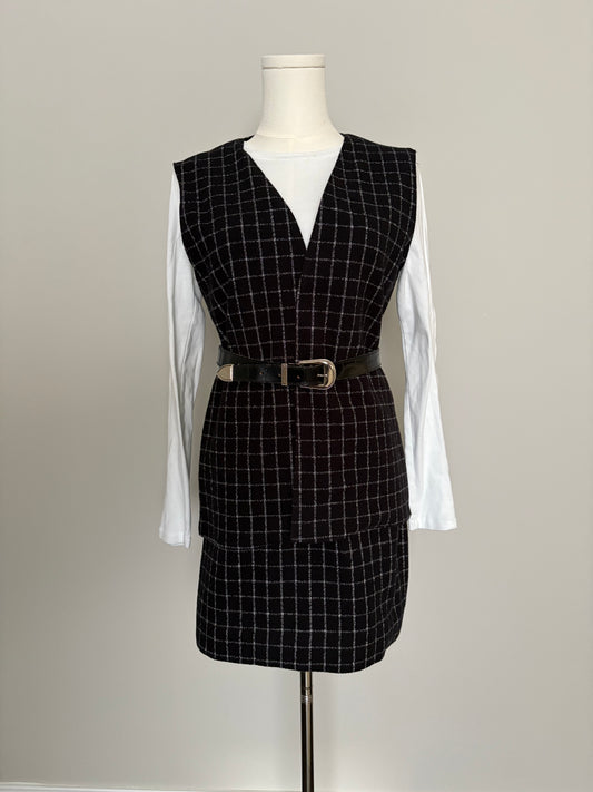 Windowpane Flannel Vest - Medium