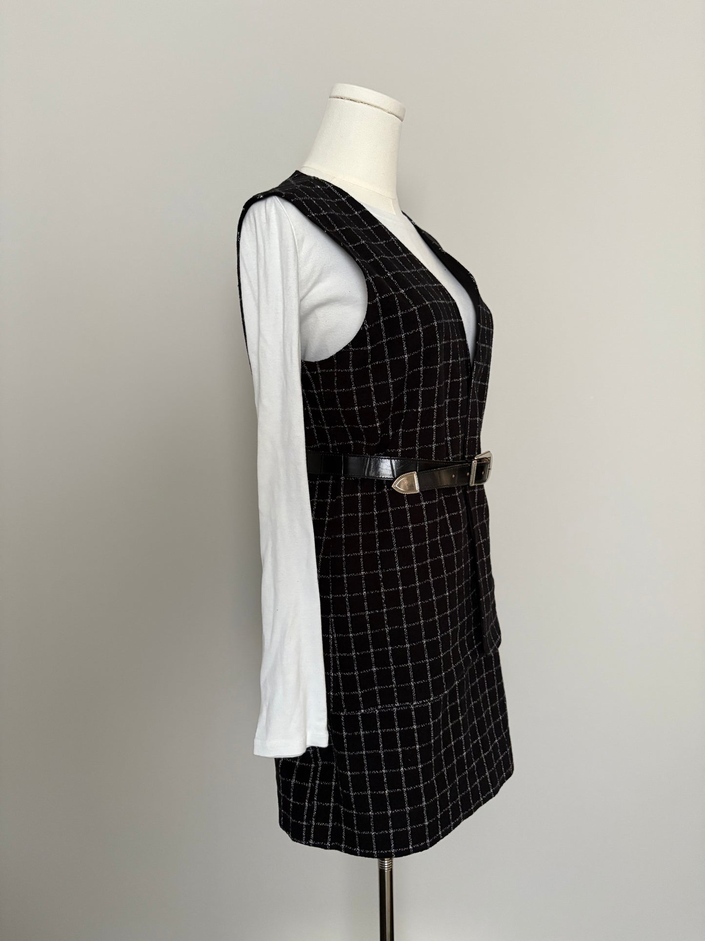 Windowpane Flannel Vest - Medium