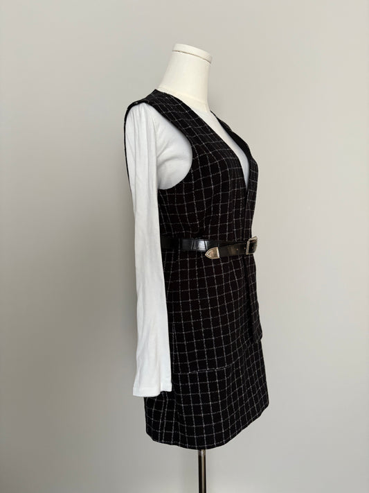 Windowpane Flannel Vest - Medium