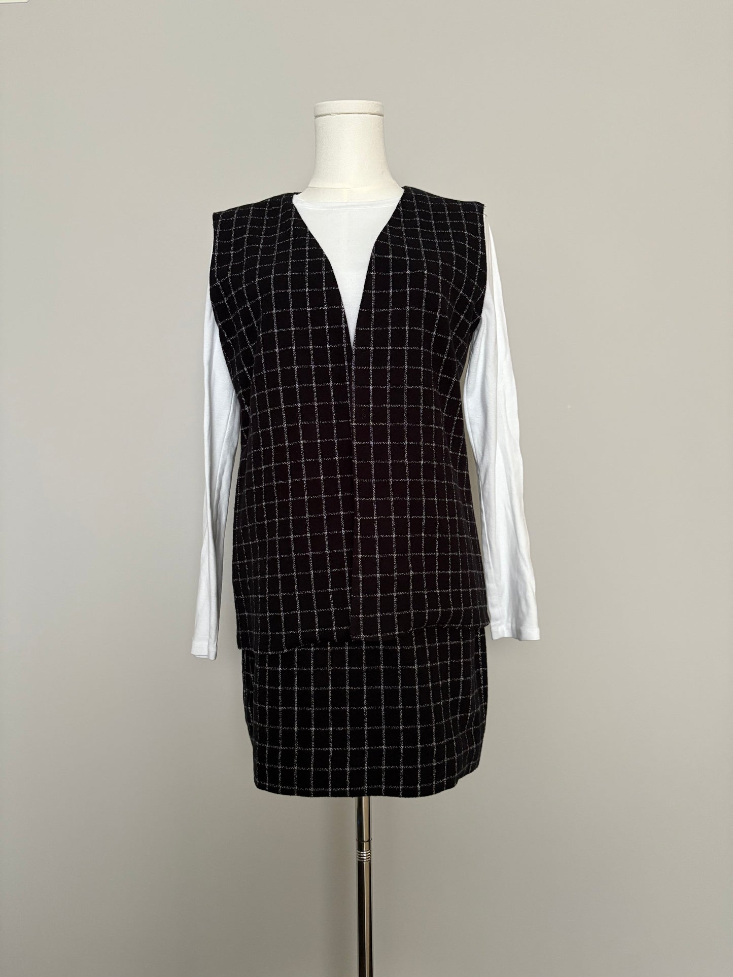 Windowpane Flannel Mini Skirt - Medium