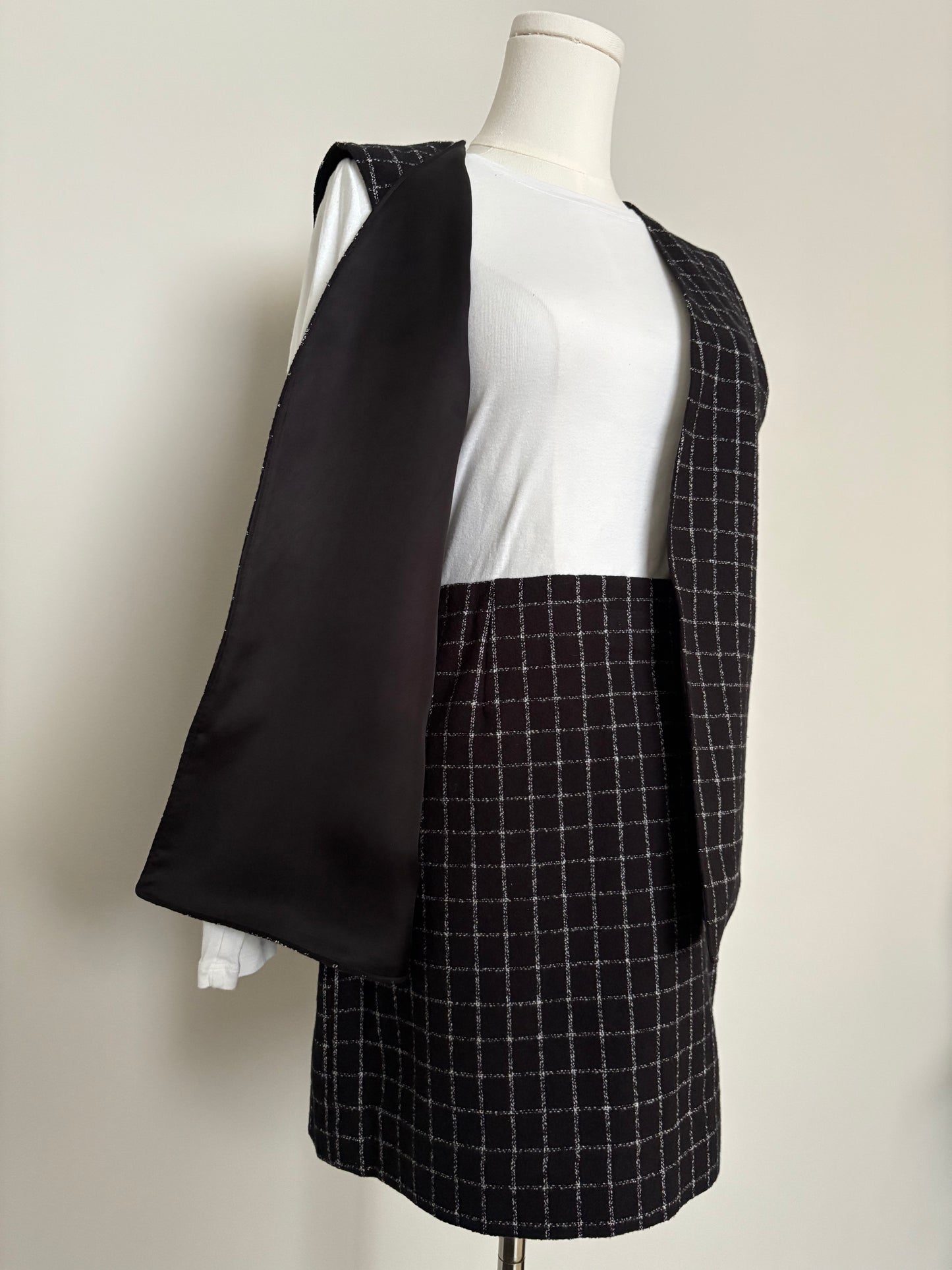 Windowpane Flannel Vest - Medium