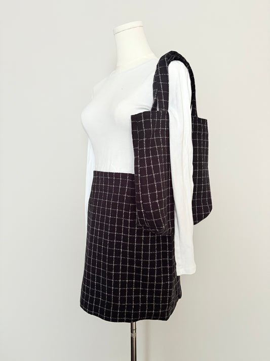 Windowpane Flannel and Duck Canvas Tote Bag