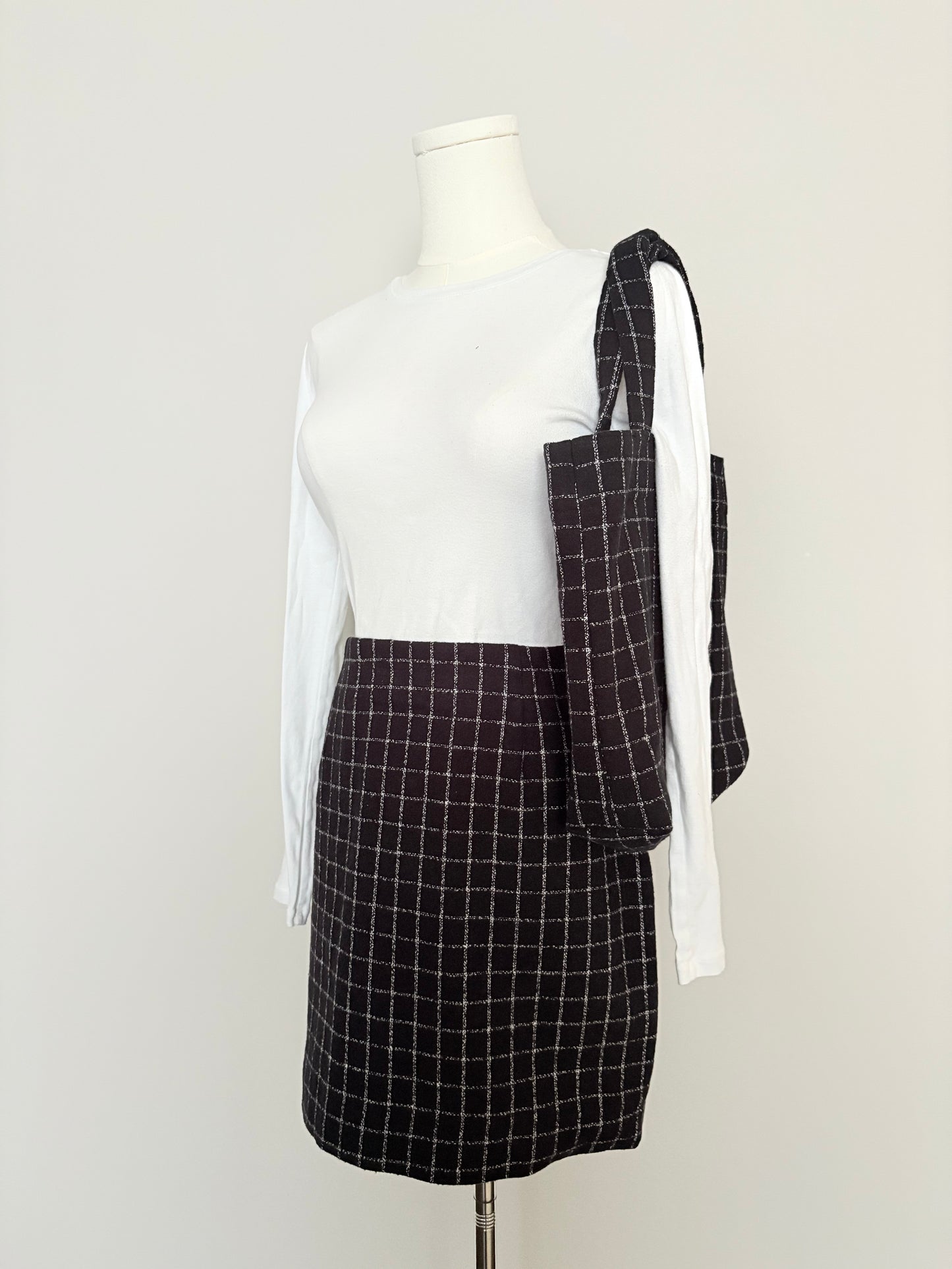 Windowpane Flannel Mini Skirt - Medium