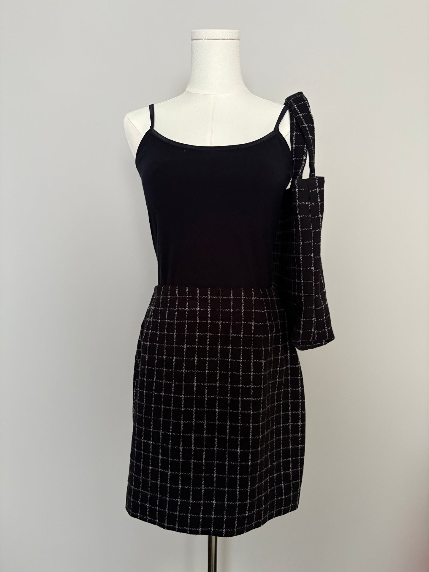 Windowpane Flannel Mini Skirt - Medium