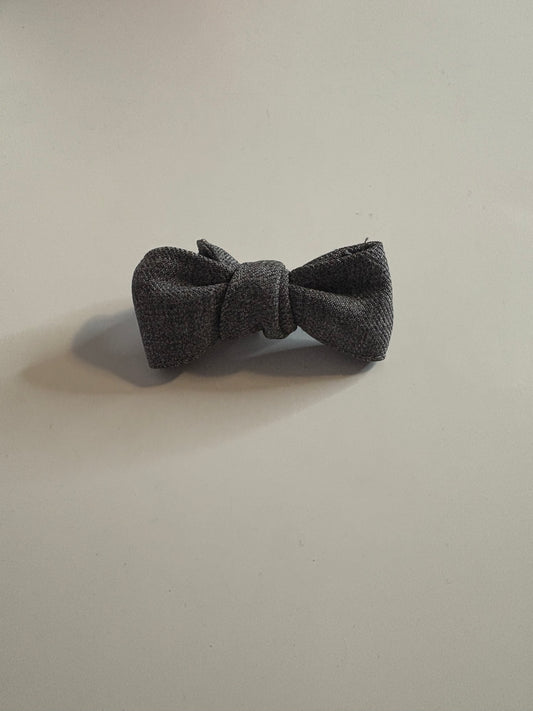 Grey Twill Suiting Fabric Bow - Style 2